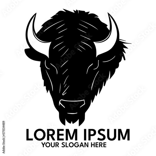 Buffalo silhouette, logo style vector illustration