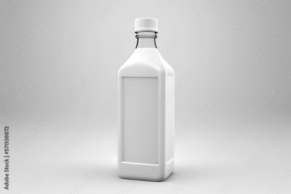 White bottle on a white background. Template. Generative AI. White bottle on a white background. Template. Generative AI.