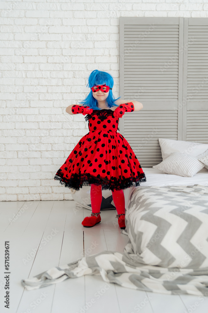 lady bug girl in a suit