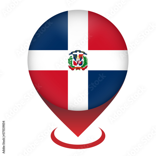 Free Download Map pointer with contry Dominican Republic. Dominican Republic flag. Vector illustration. - GFXLoad