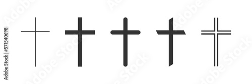 Cross symbol. Christian cross icon collection. Vector