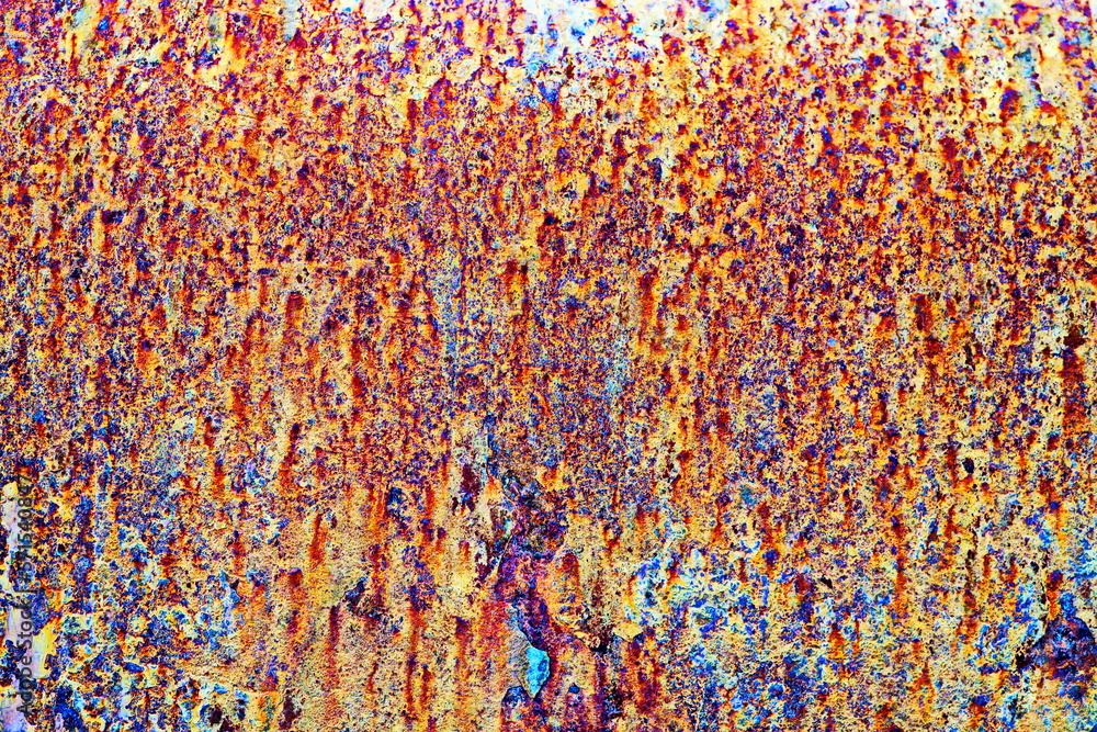 Old metal surfaces covered with rust and paint residue. Rust patterns as base and background. Old metal surfaces covered with rust and paint residue. Rust patterns as base and background.