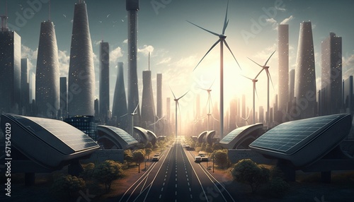 Futuristic Self Sustainable Energy City Concept -- The Future Of Energy Reusability