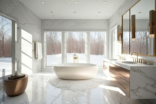 luxury bathroom interior , ai generated © dasom