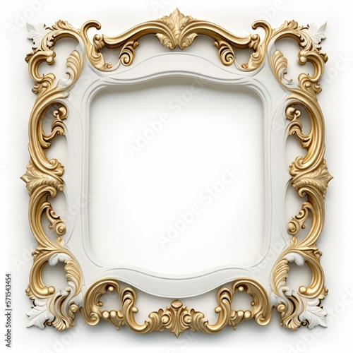 antique gold frame, ai generated