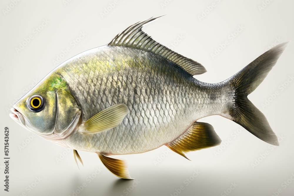 Fototapeta premium Sea bream on white background. Generted AI