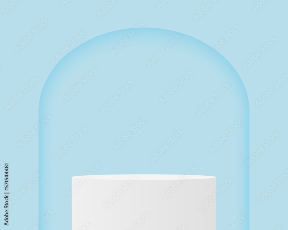 realistic blue 3d cylindrical podium in the window realistic blue 3d cylindrical podium in the window