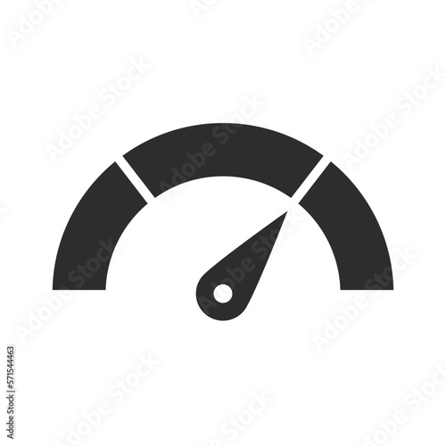 Speed, fuel, energy indicator - vector pictogram. Black silhouette , isolated on white background.