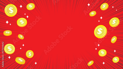 コイン　集中線（ドル）