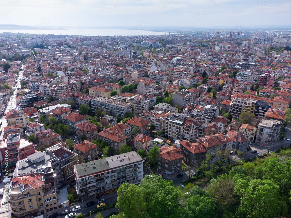 Obraz premium Aerial view of city of Burgas, Bulgaria