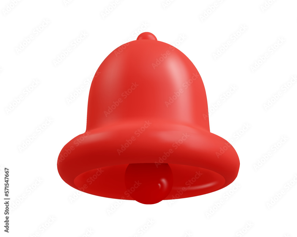 Notification Bell 3d icon isolated on white background. Realistic red ringing bell for social media reminder. PNG Notification Bell 3d icon isolated on white background. Realistic red ringing bell for social media reminder. PNG