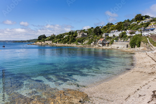 A beautiful summer day at Tavern beach at St. Mawes on the Roseland peninsular in Cornwall.