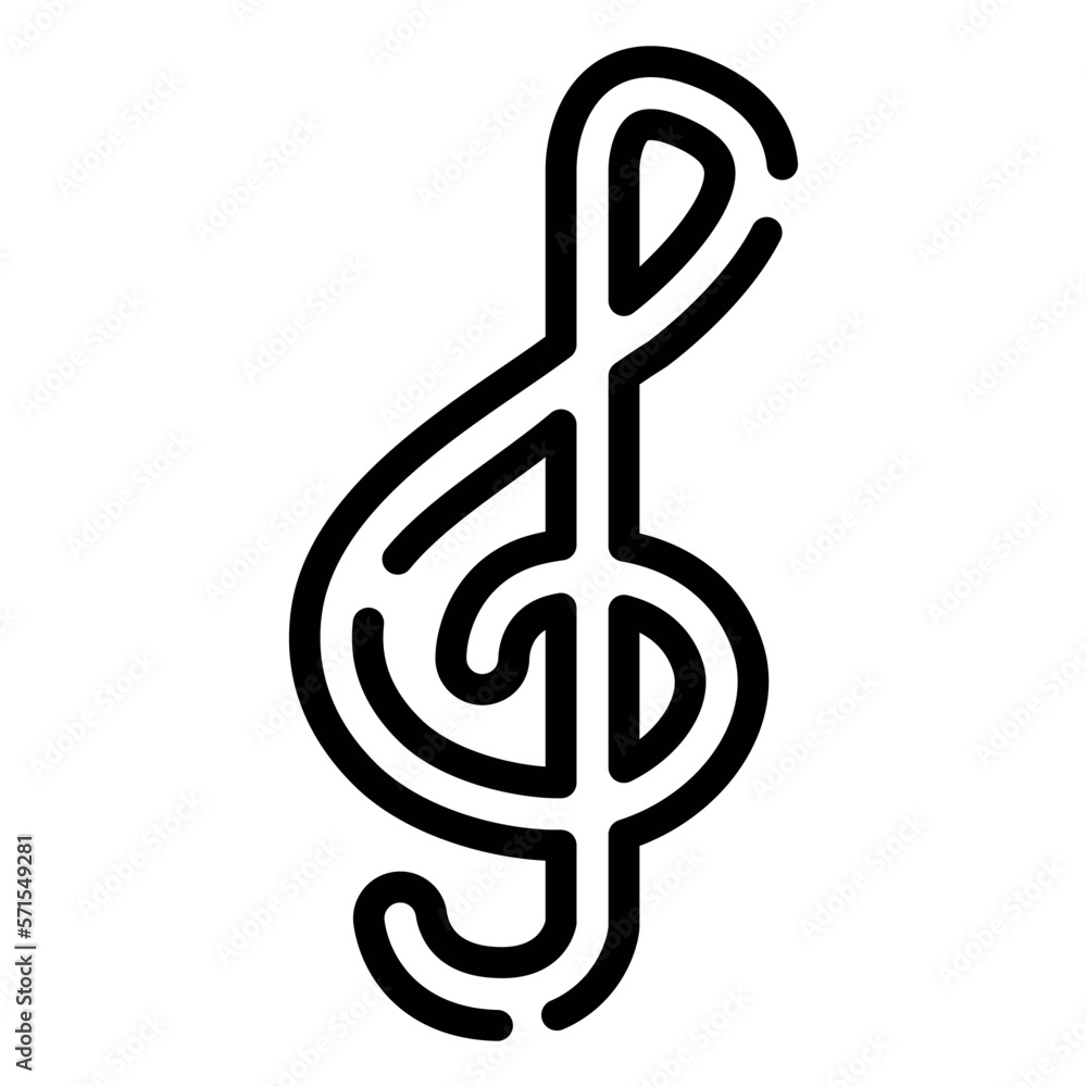 the-treble-clef-is-the-most-used-clef-in-western-music-notation-stock