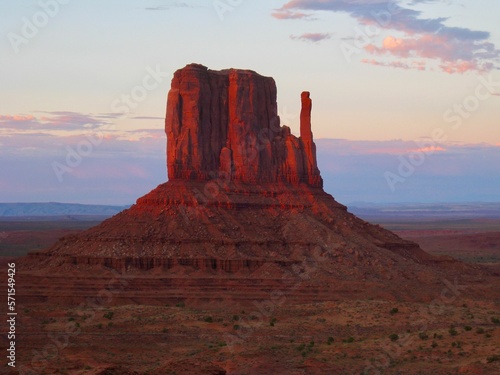 Iconic Monument Butte Valley View Late Afternoon 