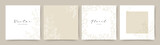Neutral abstract background with hand drawn floral elements in beige color. Vector design templates for postcard, poster, business card, flyer, magazine, social media post, banner, wedding invitation