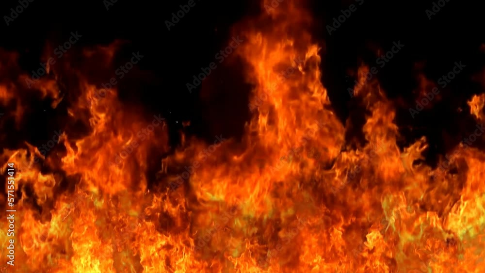 Large Scale Black Background Fire Effect Video with Sound Large Scale Black Background Fire Effect Video with Sound