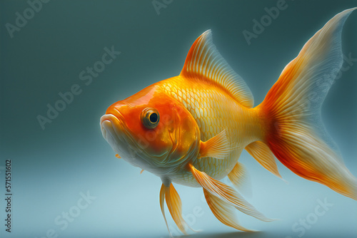 gold fish isolated on white - Created with Generative AI technology. © Graxaim