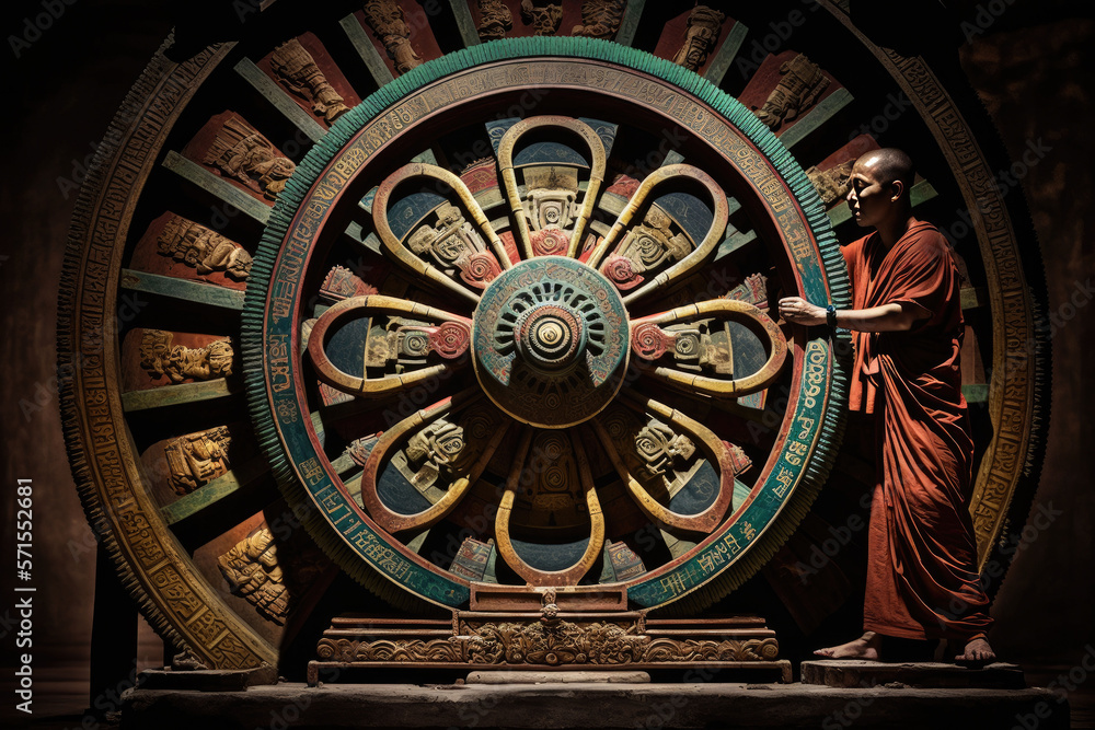 Dharma Ruler AI generated Wheel of Dharma representing the path to liberation Stock ...