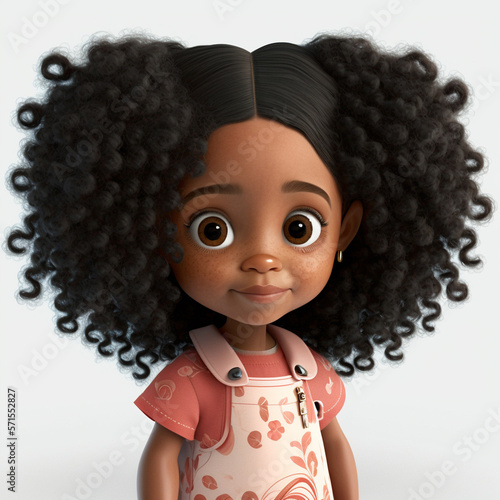 latino girl character, AI generate