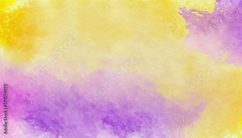 Abstract purple and yellow watercolor wallpaper made with Generative AI.