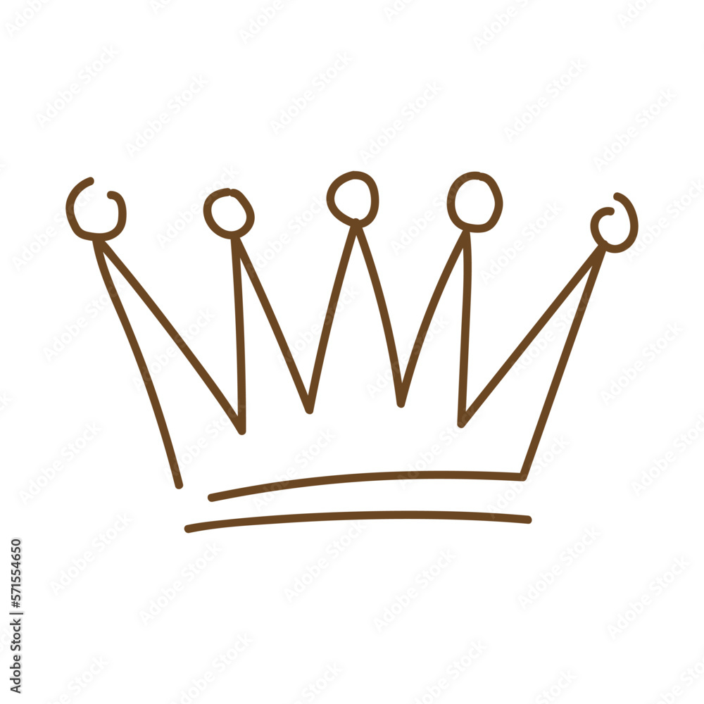 Hand drawn Crown vector. Doodle crowns vector illustration. Royal head, King crown, Queen crown Hand drawn Crown vector. Doodle crowns vector illustration. Royal head, King crown, Queen crown