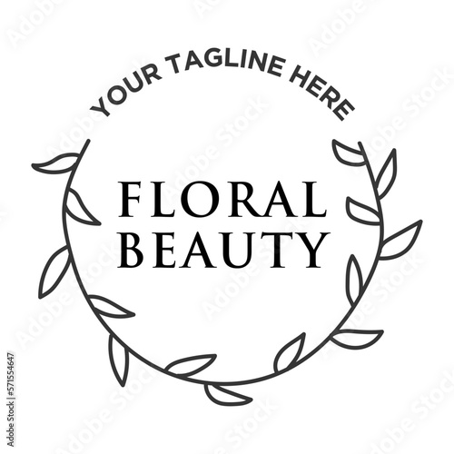 Hand drawn logo collection. Logo design with floral ornament and beautiful fonts. For designers, florists, photographers and other creative professions