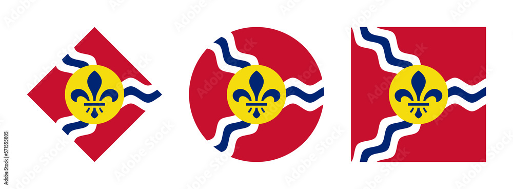 saint louis flag icon set. PNG