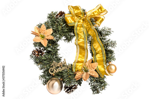 Christmas wreath isolated
