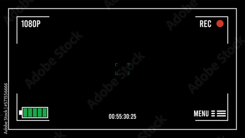 camera viewfinder on  black background