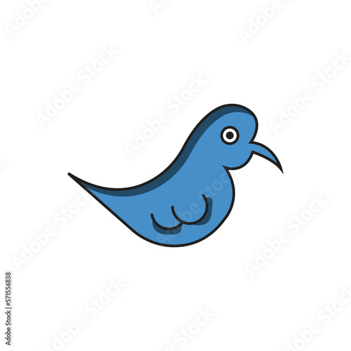blue flying bird vector logo icon.