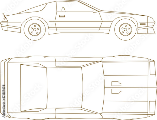 Sketch vector illustration of a classic sports car