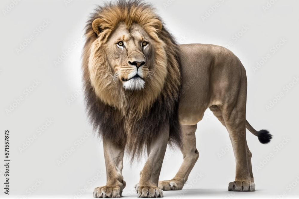 Obraz premium isolated lion on white background