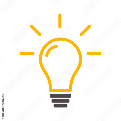 Light Bulb Line Icon Vector,  Isolated On White Background, Creative Thinking, Analytical Thinking For Processing.