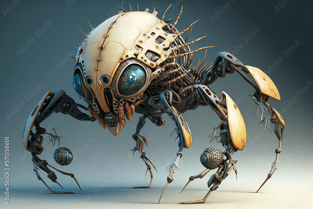 Animatronic Shell Fantasy creature with a hard, exoskeleton shell and a ball-and-socket ...