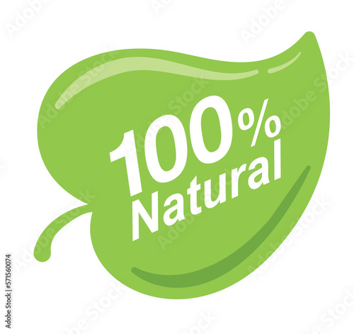 100 percent natural icon sign symbol for healthy food or beverage or beauty and healthcare products vector 