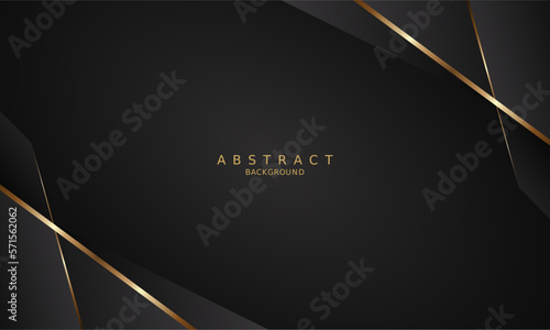 black luxury premium background and gold line.
