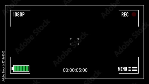 Camcorder Viewfinder on black background