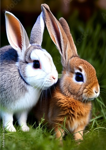cute rabbit in the grass © mansum008