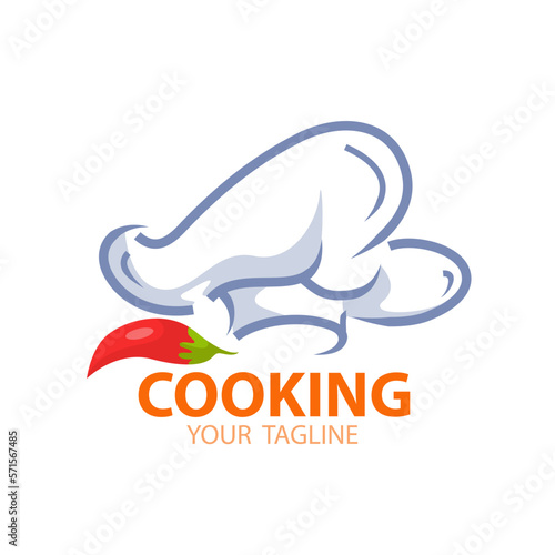cooking chef hat logo spatula chili