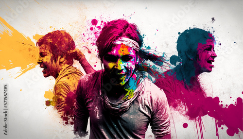 Holi Festival of Colors, Generative ai © Deep Ai Generation