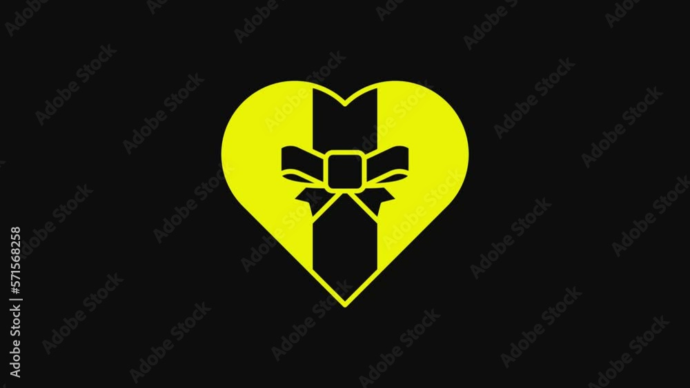 Yellow Gift box icon isolated on black background. Merry Christmas and Happy New Year. 4K Video motion graphic animation Yellow Gift box icon isolated on black background. Merry Christmas and Happy New Year. 4K Video motion graphic animation