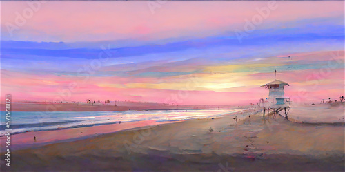 Pastel colored sunset in a ...