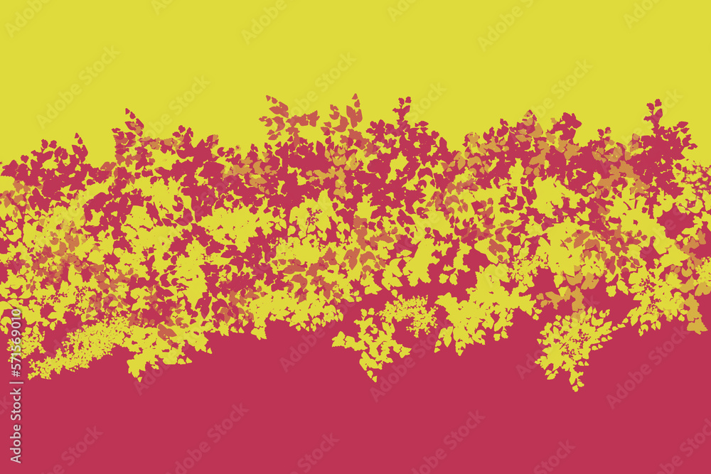 Stylization under the autumn landscape in yellow and magenta tones