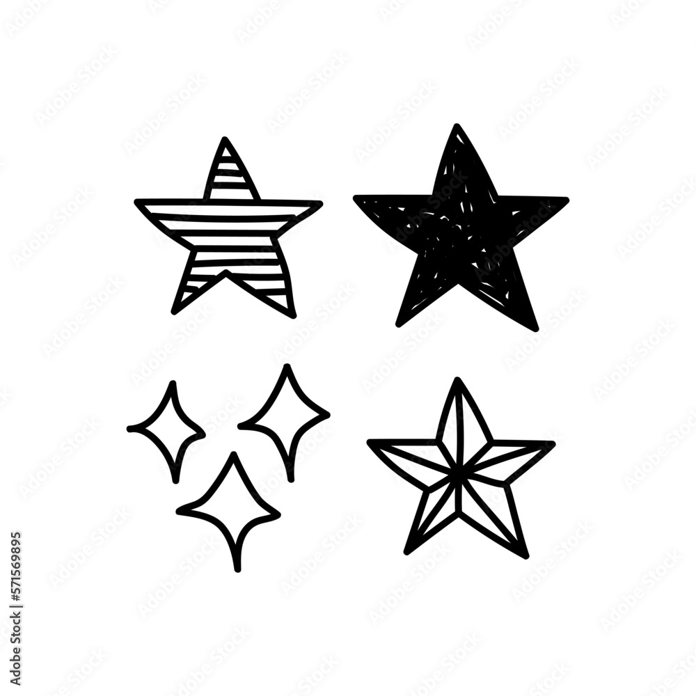 Hand drawn doodle stars vector illustration Hand drawn doodle stars vector illustration