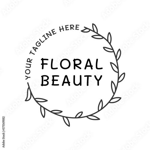 Hand drawn logo collection. Logo design with floral ornament and beautiful fonts. For designers, florists, photographers and other creative professions