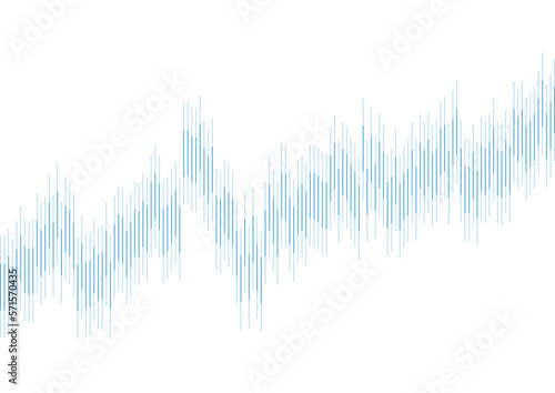 Abstract blue growing financial linear graph chart background. Vector lines tech design