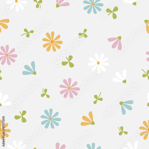 Seamless hand drawn pastel floral pattern background vector illustration for fashion fabric wallpaper wrapping and print design 
