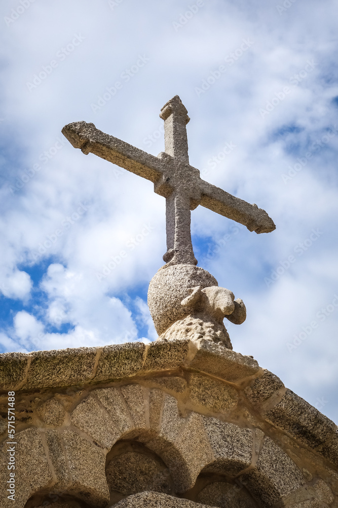 Crucifix on Santiago de Compostela Cathedral, Galicia, Spain