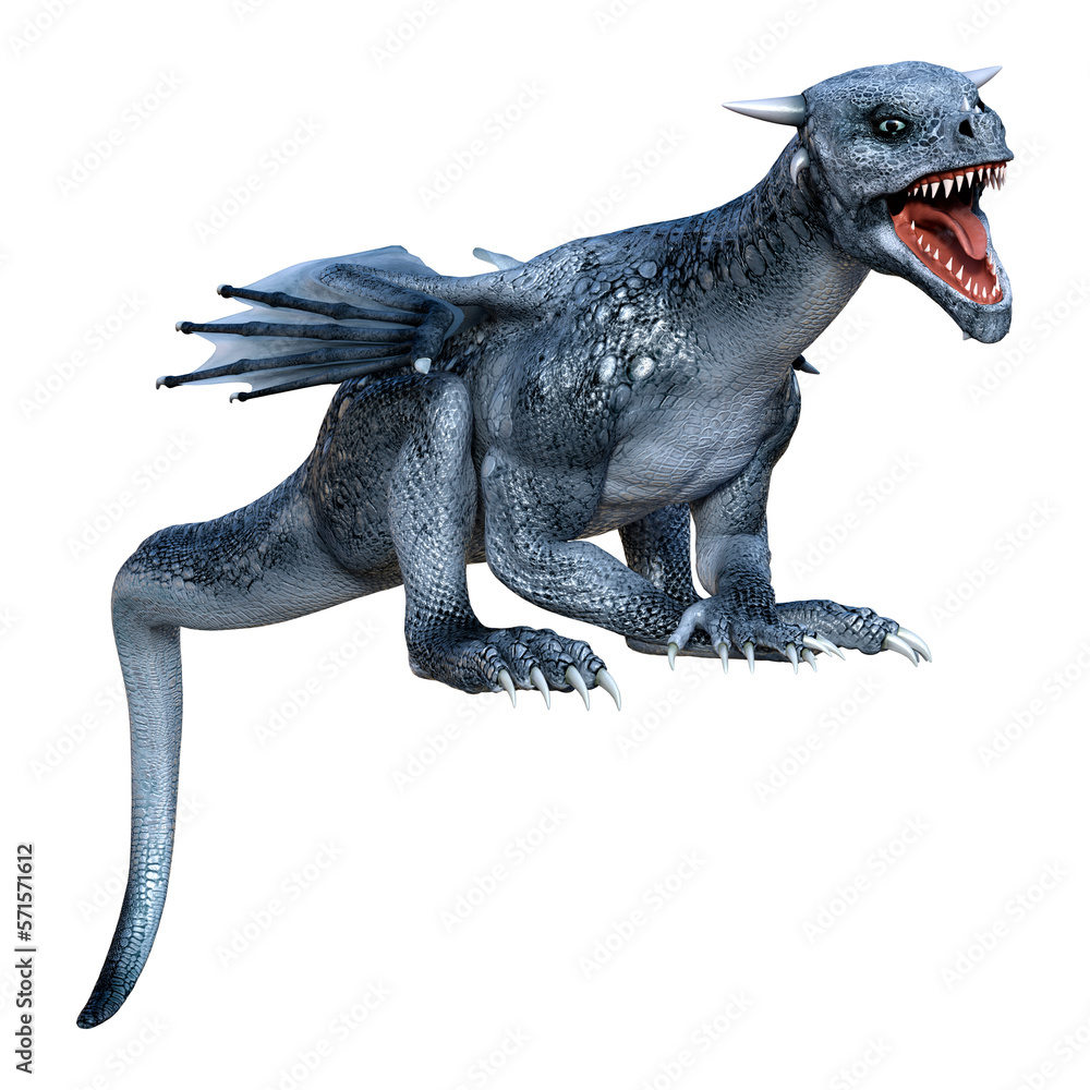 Fototapeta premium 3D Rendering Fairy Tale Dragon on White