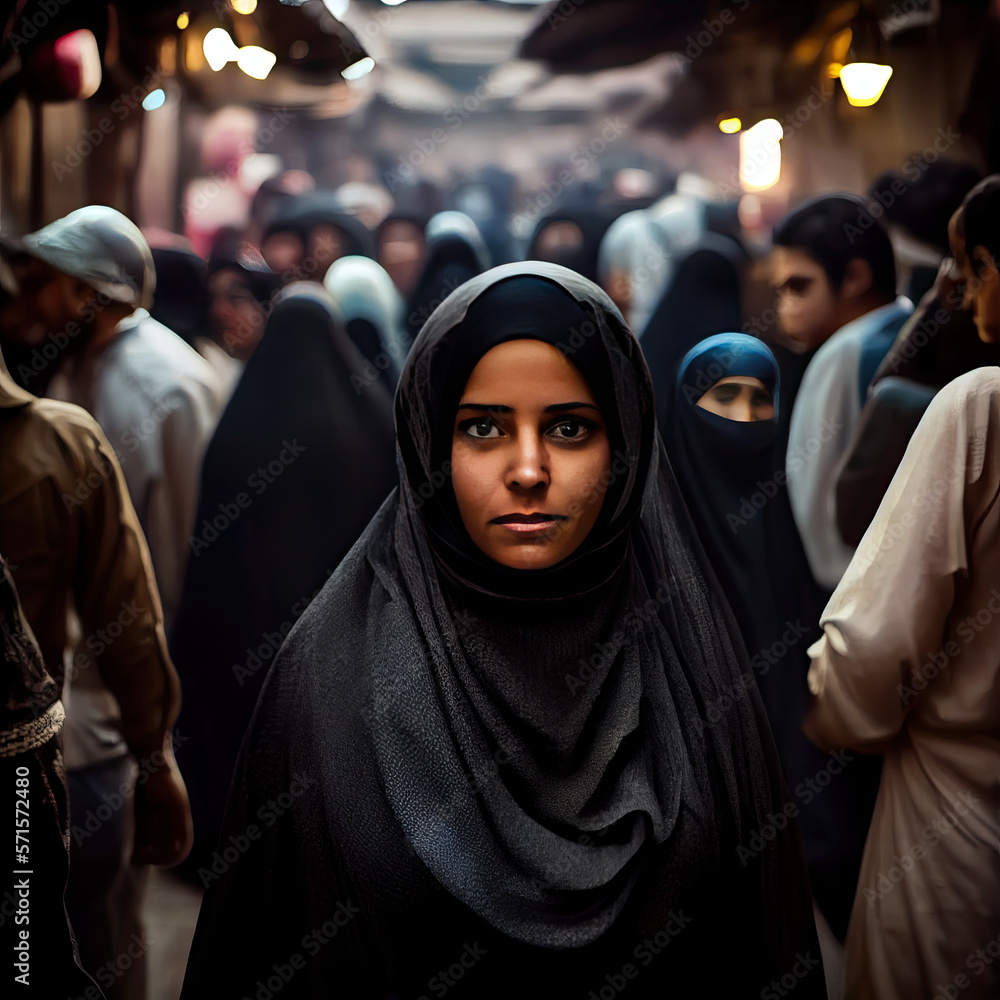 Beautiful imaginary arab lady in the market,generative AI Beautiful imaginary arab lady in the market,generative AI
